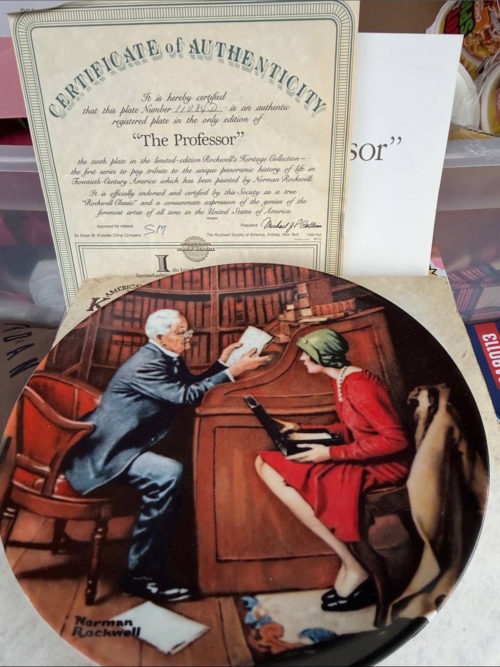 Knowles White Porcelain Collectible Plate with Certificate